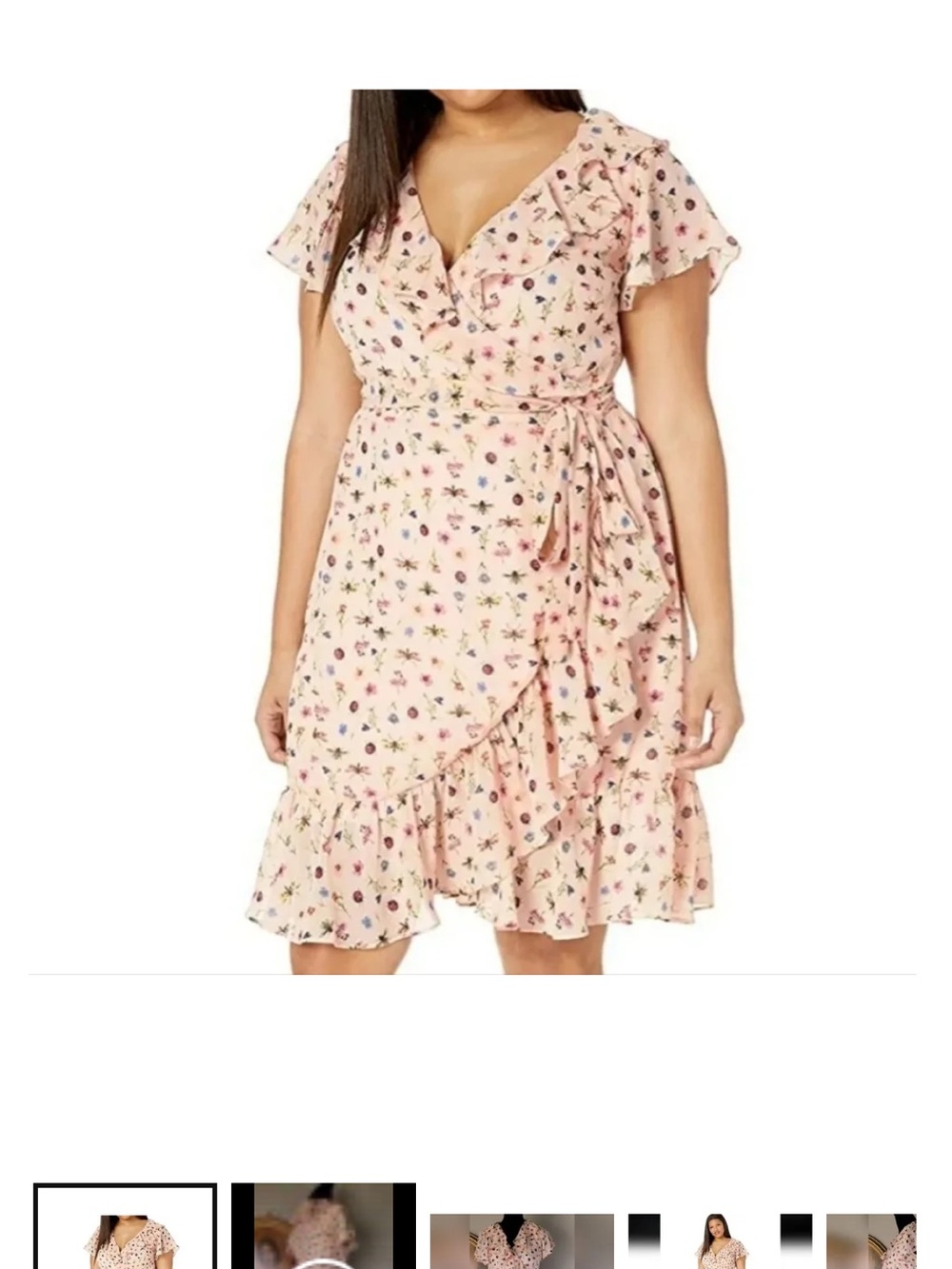 Betsey Johnson Insect Wrap Ruffle Dress - Picture 1 of 6